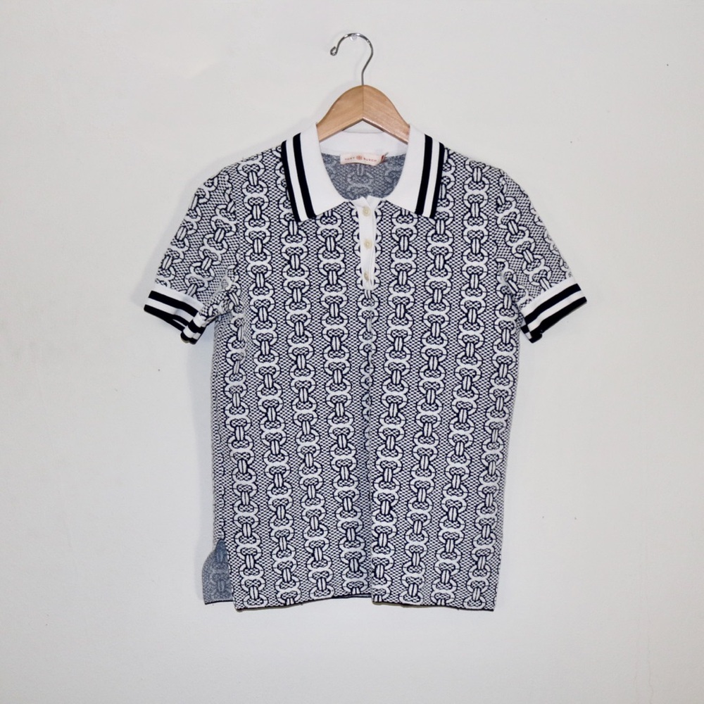 Tory Burch Gemini Link Sweater in Ivory/Black - Picture 3 of 12